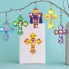 24 Sets Religious Cross Necklace Craft Kit，DIY Easter Crafts with