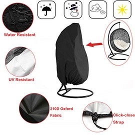Silvotek Cover for Hanging Chair - Waterproof Hanging Chair Cover with Durable Drawstring, 210D Oxford Cover for Floating Chair Hanging Basket Cover - Black