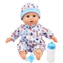 Dolls World PKN78314 Baby-Puppe mit weichem Körper und Bohne, gefülltes Brötchen für Kinder, Größe 38,1 cm