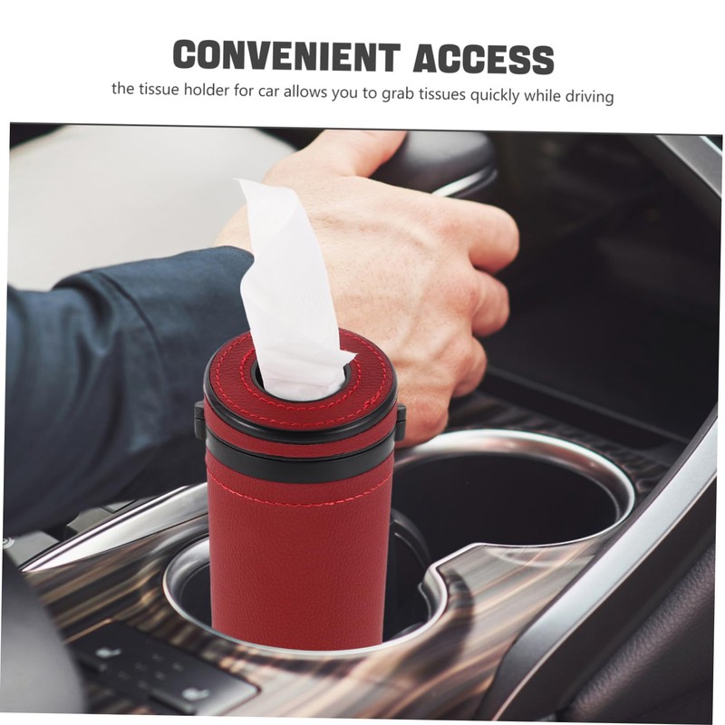 Ciieeo Car Tissue Tube Box: Cylinder Tissue Holder Refillable Round