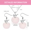 JunyiDIY Apple Pendant Earrings for Women | Pink Rose Quartz
