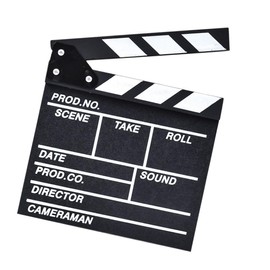 Operitacx 1pc Board Film Equipment Photo Booth Props Film Clapboard Film Decor Photo Booth Signs Home Cinema Accessories Smart Film Stage The Clapper Reel Wooden Film Clapper Black