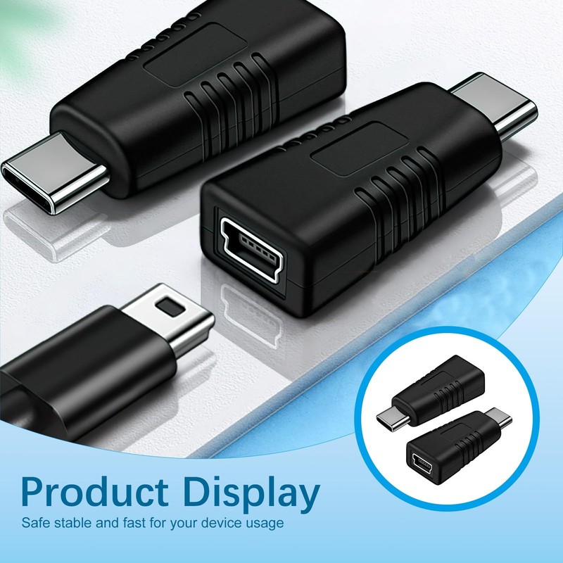 LEMLIN Typ-C Stecker auf Mini USB Buchse, Adapter Unterstützung Ladenadapter
