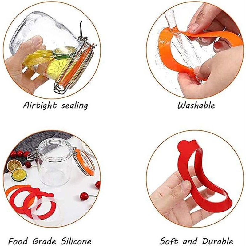 12 Pieces Rubber Seals Rings for Glass Jars, Airtight Silicone
