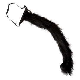 Black Cat Flexible Fur Tail 58cm Fancy Dress Accessory Puss Boots Long