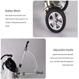 Golf Pen Set Mini Desktop Golf Ball Pen Gift, Golf Ballpoint Pen and Flag Stationery Decorations for Golfer Fans Women Men Children (Golf Cart Red/White)