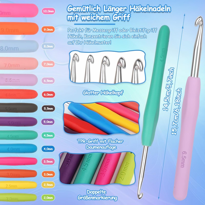 Coopay 73-Piece Crochet Set for Beginners, Portable Crochet Hook Set