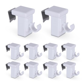 Clamp Support Pack of 10 – for Cafe House Rods Diameter 10 mm – Window Frame 10 – 27 mm – Klemmfix Replacement Support – No Drilling, Screws, Gluing, Easy Installation