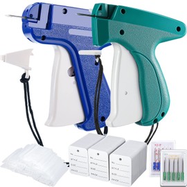 1112 Pieces Clothes Garment Tag Attacher Price Tag Gun Applicator Machine 2 Inch Standard Plastic Fastener Barb Clothing Paper Size Name Tag Steel Needle for Boutique Store (Blue, Green)