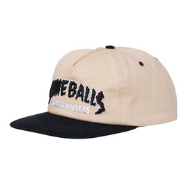 Slime Balls Skateboard Wheels Hat SB Strip Snapback Tan/Black