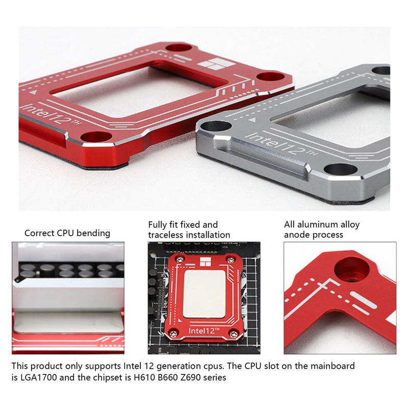 Cpu Bending Corrector Frame Aluminum Alloy 12th Gen Anti Bending