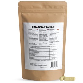 Cupplement - 4 Beutel Chaga Extrakt Kapseln 60 Stück - 20:1 - Kostenlose Pillendose - Bio - 400 MG - Superfood - Pilz - Mushroom - Keine Tee, Pulver, Powder oder Kaffee - Brocken - Heilpilz