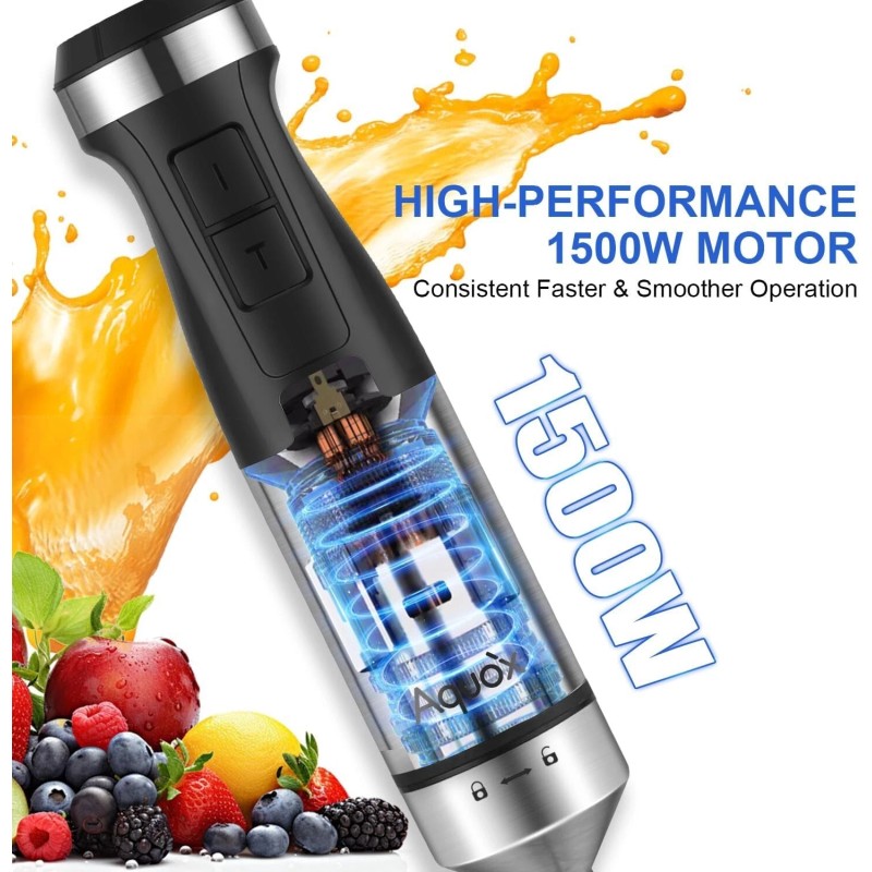 Aquox Handheld Blender Set 1500W, 5 in 1& 20 Speeds