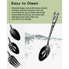 Stapava 5PCS Serving Utensils Black, Stainless Steel Flatware Serving Set
