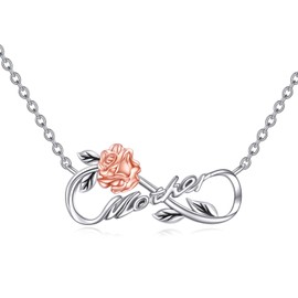 YAFEINI Mother Daughter Necklace Sterling Silver Mum Heart Necklace Jewellery Gifts for Mum Big Mother Gifts, Sterling Silver