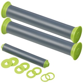 Rosenstein & Söhne Stainless Steel Rolling Pen: Set of 2 Height-Adjustable Rolling Pins, Non-Stick Effect, BPA-Free, 30 cm (Adjustable Rolling Pin)