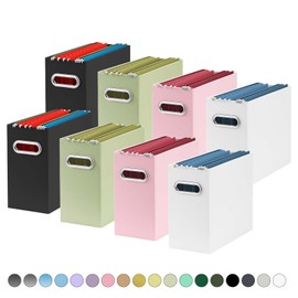 Oterri File Organizer, Small Storage Box, Cardboard File Folder Organizer, Collapsible File Box, Hanging File Organizer for Letter Size, Portable File Box, Only Box (Multi color,8 Packs)