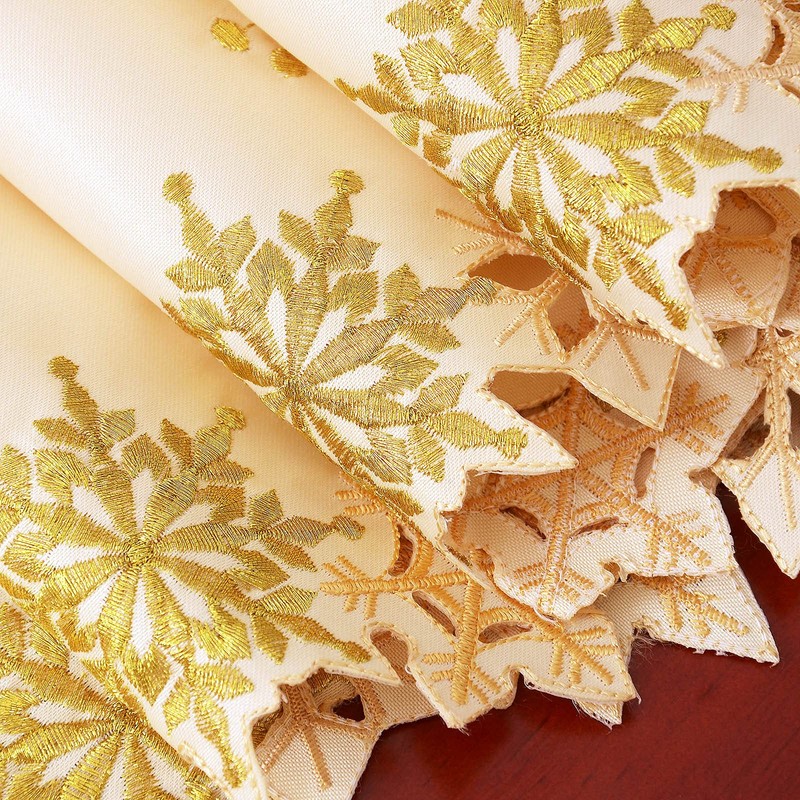 Simhomsen Embroidered Snowflakes Table Runners for Christmas Holiday and Winter