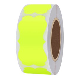 1.25 x 2.28 Inch Natural Kraft Christmas Gift Tags Holiday Present Stickers 300 Total Labels (Fluorescent Yellow)