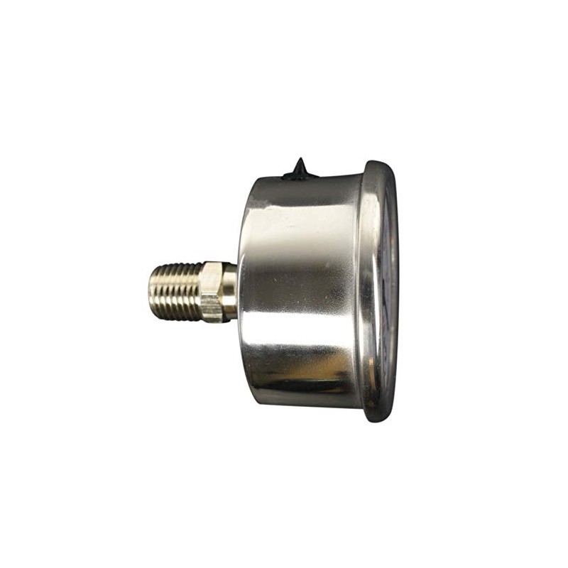 2" Pressure Gauge, Stainless Steel Case, Chrome Plated Brass Connection,