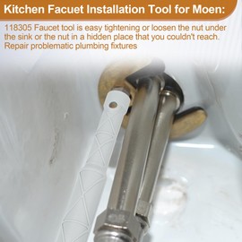 Ophjerg 118305 Kitchen Faucet Removal Tool for Moen Sink Faucet, Faucet Wrench Tool Help Removal and Install Faucet Mounting Hardware, Faucet Replacement Parts Repairing Plumbing Fixtures