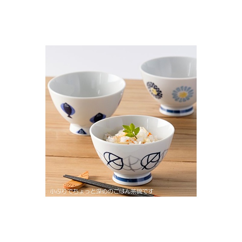Hasamiyaki CtoC JAPAN Rice Bowl, Round Crest Chrysanthemum, φ4.5 x