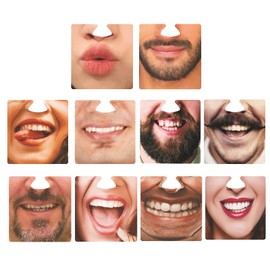 ROYALEAD Set of 10 Entertaining Face Cover Cup Mat Combo Enjoyable Face Coaster Unique Cup Pads Multi Functional Mask Coaster