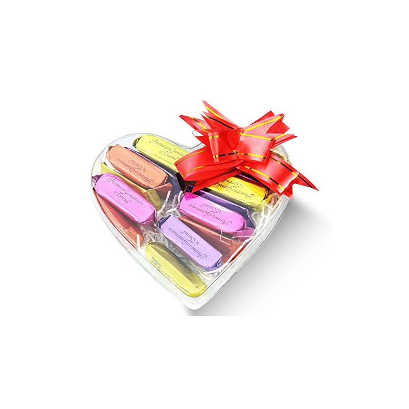 Dulcefina, Valentine Italian Gianduia Clear Heart Box w/Bow (5 oz)