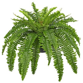 Artificial Fern Plants in Pot 34.6" Large Artificial Boston Fern 39 Leaves for Outdoors & Indoor Faux Potted Plant Fake Ferns Bush Plant for Patio Garden Farmhouse Porch Home Decor Green