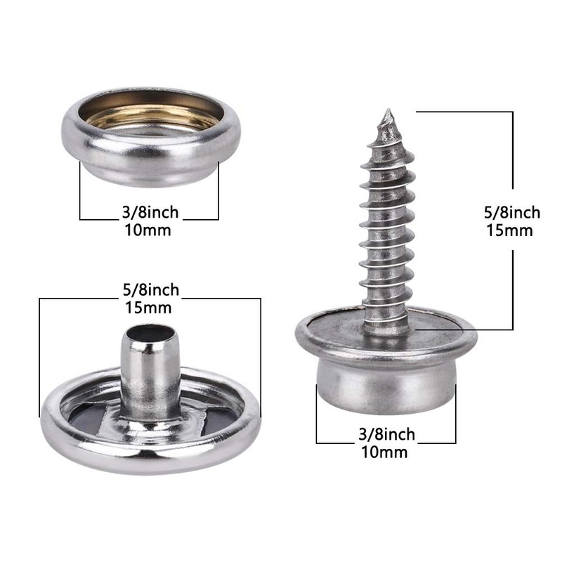 Yofuly 150pcs Navy Canvas Snap Fasteners with Metal Screws Marine