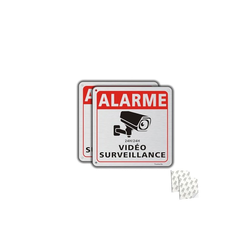 6" x 6" CCTV Alarm Sign Metal Brushed Aluminum UV