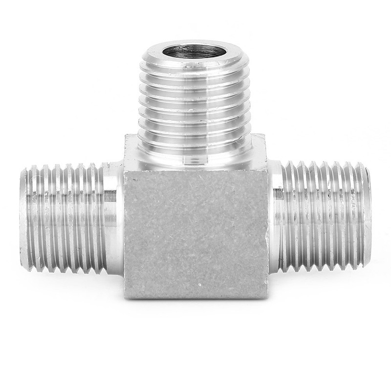 Stainless Steel Pipe Connector 3 Way BSPT Male Thread Hose