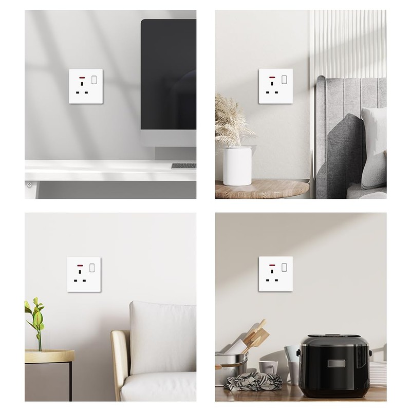 Plug Sockets Single Switched, EINNO Wall Electrical Outlets with Power