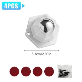 Vordpe Pack of 4 Ball Castors Heavy Duty Furniture Castors Flat Furniture Castors Small Furniture Gliders for Heavy Furniture Universal 360 Moving Wheels Wheels for Gluing (White)