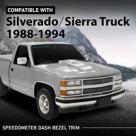 Dash Bezel Panel Surround Trim, Compatible with Chevy Silverado GMC Sierra Truck 1988-1994, Dashboard Bezel Trim Instrument Cluster, Black