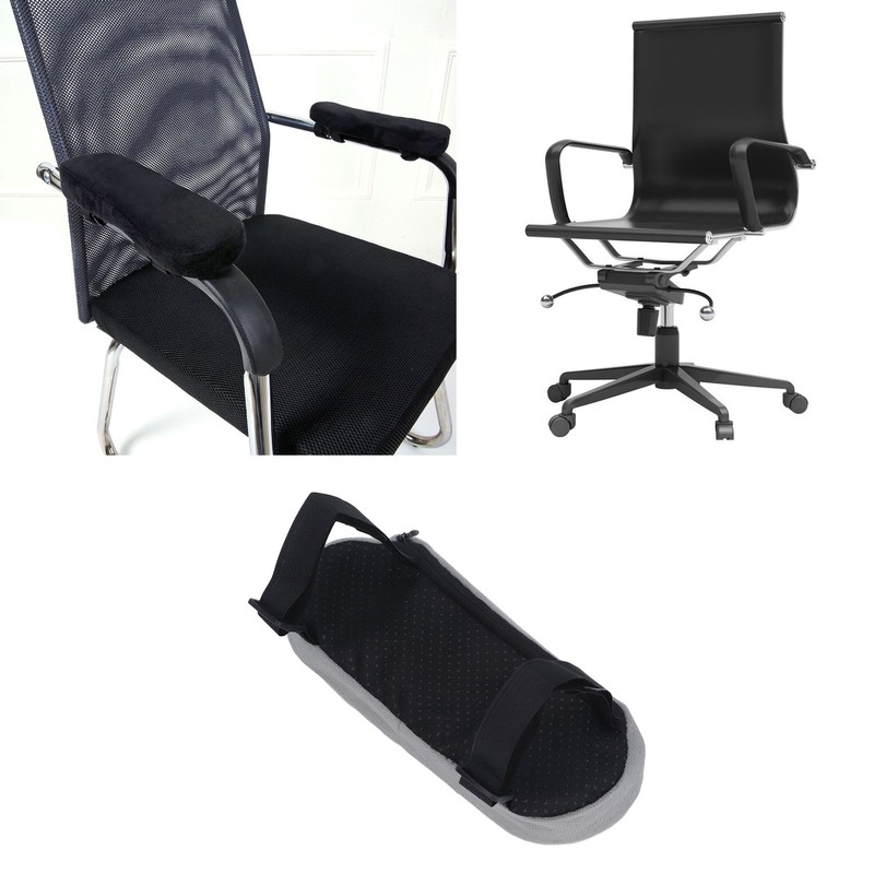 4Pcs Chair Arm Rest Pads Covers Soft Foam Adjustable Strap
