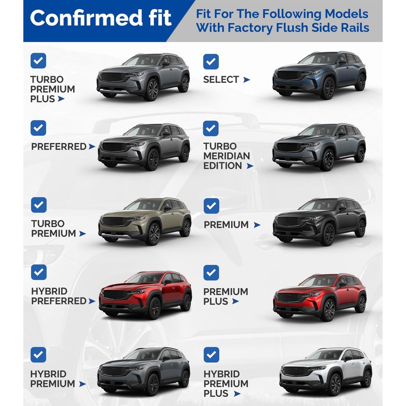 SNIXWOO Lockable Roof Racks for Mazda CX50 Including Hybrid, Hidden