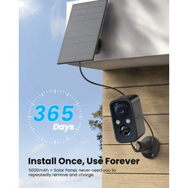 FOAOOD Security Cameras Wireless Outdoor with Solar Panel Cameras for Home Security, Home Camera with Color Night Vision, PIR Human Detection, 2-Way Talk, IP66 Waterproof, (2Packs-Black)