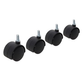 4 PACK - 40mm Twin Wheel & Hood Swivel Castors (BOLT/THREAD) - Smooth Action Non-Marking Mini/Light Duty Replacement Tyres - Perfect for Tool Cases Chest Trolley Base Box & Some Office Chairs