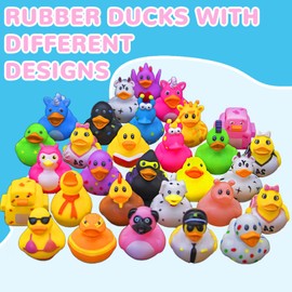 30 Pack Rubber Ducks Jeep Ducks for Jeeps Mini Rubber Duckies Toys Assortment Duckies Bulk Floater Duck for Jeep Ducking Toddler Baby Bath Toys Party Favors Summer Beach Pool Activity