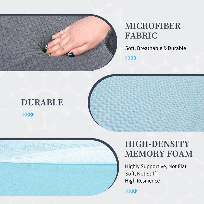 HOMBYS Leg Pillow for Sleeping, 4" Thick Z Shape Memory