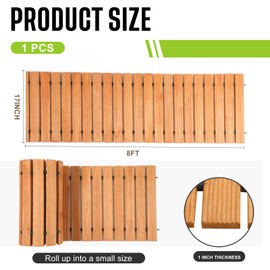 Tatuo 1 Pack 8 FT Wooden Garden Pathway Roll Out Straight Walkway Outdoor Path Wood Flooring Boardwalk Pavers for Garden Backyard Patio Beach Outdoor Wedding Party, 8' L x 17" W