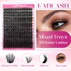 FADLASH Lash Clusters 100D Fluffy Eyelash Clusters 12-18mm Individual Lashes