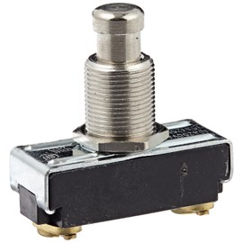 NSI 76070PS Push Button Switch, Off-On Circuit Function, SPST N.O, Brass/Nickel Actuator, 15/10 amps at 125/250 VAC