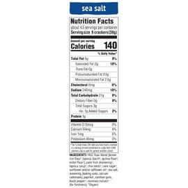 Mary's Gone Crackers Real Thin Crackers, Made with Real Organic Whole Ingredients, Gluten Free, Sea Salt, 5 Ounce (Pack of 1)