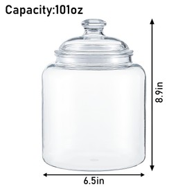 Dayaanee Acrylic Airtight Cookie Jar Apothecary Jar with Lid,Ideal Food Storage Jar Pantry Canister Decorative Storage canisters Jar with lids for Kitchen,Home,Bathroom,Wedding Decor,101OZ