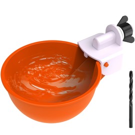 8 Pack Chicken Waterer Cups, Automatic Chicken Water Feeder Suitable for Chicks, Duck, Goose, Turkeys, Quail, Bird, Bunny, Poultry Water Feeder Kit with Mounting Hole Opener - Orange