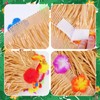 PHOGARY Luau Grass Table Skirt w/Hibiscus Flowers for Hawaiian Party
