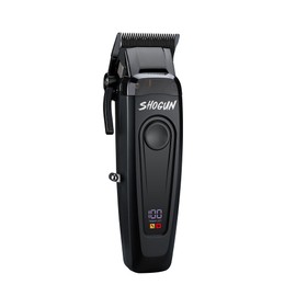 TOKOYA Shogun Professional Hair Clippers – Black Titanium DLC Blade, 7500 RPM Brushless Motor, Adjustable 5-Click Lever, LED Display, USB-C Charging, Cordless Barber Clippers with Guards & Dock