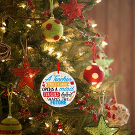 WaaHome Teacher Gifts for Women, A Teacher Opens A Mind Christmas Ornaments, Teachers Appreciation Gifts, End of Year Teacher Gifts, Christmas Ornament Gift for Best Teacher Retirement Teacher